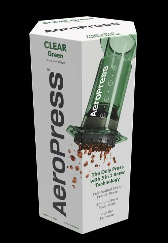 Aeropress Clear Colors Green Coffee Press