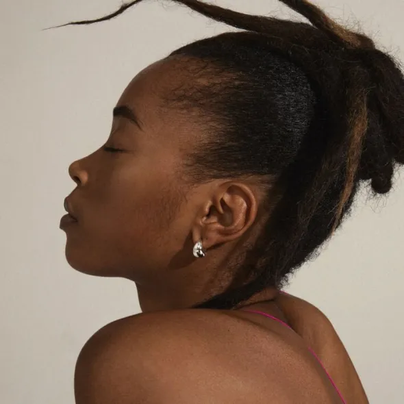 ALEXANE chunky mini hoop earrings silver-plated