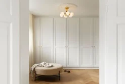 Apiales 6 Ceiling, brushed brass / opal