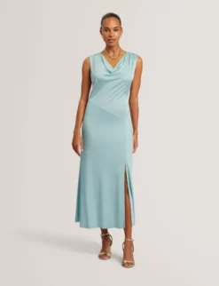 ASORELA Cowl Neck Maxi Jersey Dress