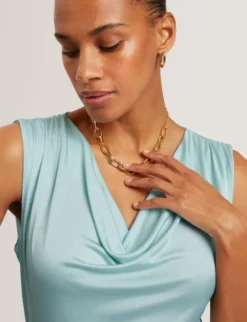 ASORELA Cowl Neck Maxi Jersey Dress