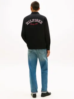 Back Logo Herringbone Relaxed Fit Overshirt