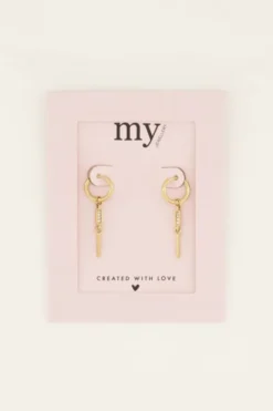 Bar earrings with rhinestone