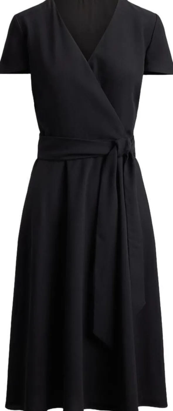 Belted Georgette Surplice Dress