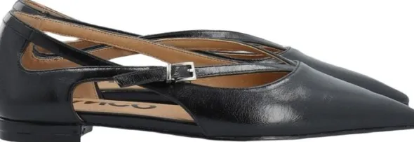BIABARI Cut Out Pointy Flat Faux Leather
