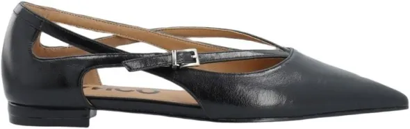 BIABARI Cut Out Pointy Flat Faux Leather