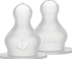 BIBS Baby Bottle Nipple Round Silicone 2 pack Fast Flow