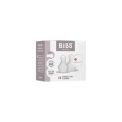 BIBS Baby Bottle Nipple Round Silicone 2 pack Fast Flow
