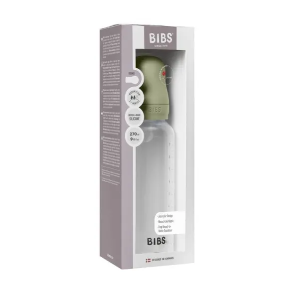 BIBS Baby Bottle Round Silicone 1 pack 270 ml Medium Flow Sa