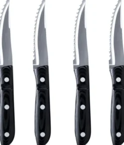 Biffkniv XL Old Farmer Micarta 23,5 cm 4 stk. Svart/Stål