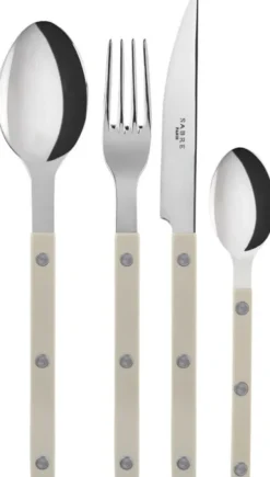 Bistrot Solid / 4 pieces cutlery set / Light kaki