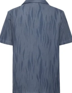 Bouclé loose fit Northern Lights short sleeve shirt - GOTS/V