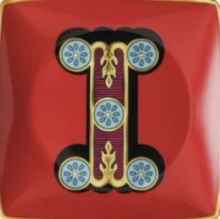 Bowl 12cm sq. flat, Holiday Alphabet I, Versace