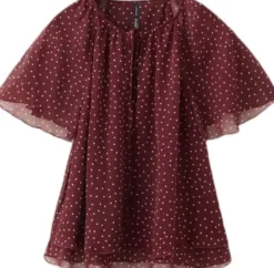 Bow polka-dot blouse
