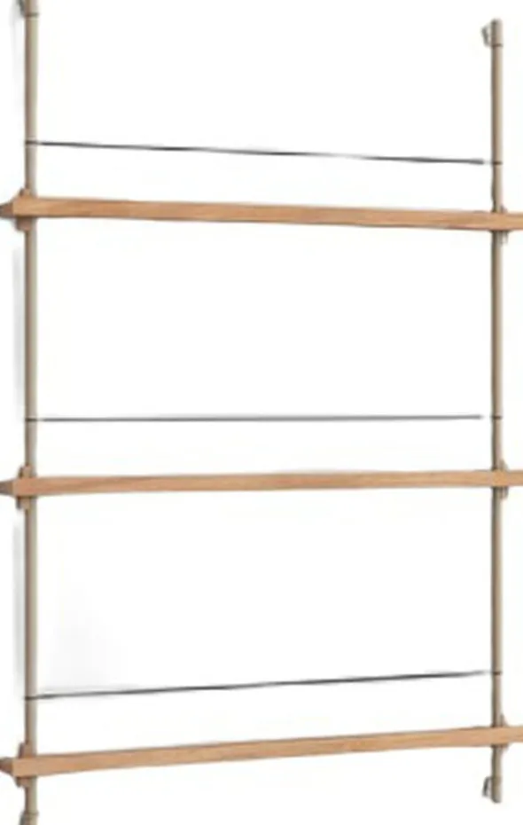 Box set, Magazine Shelving MS.115. 1, Oak shelves, Warm Grey