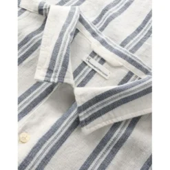 Box short sleeve striped cotton shirt GOTS/Vegan