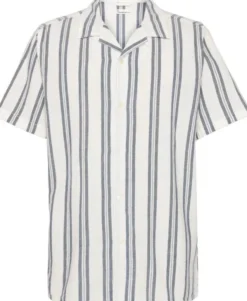 Box short sleeve striped cotton shirt GOTS/Vegan