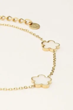 Bracelet 3 flowers pearl