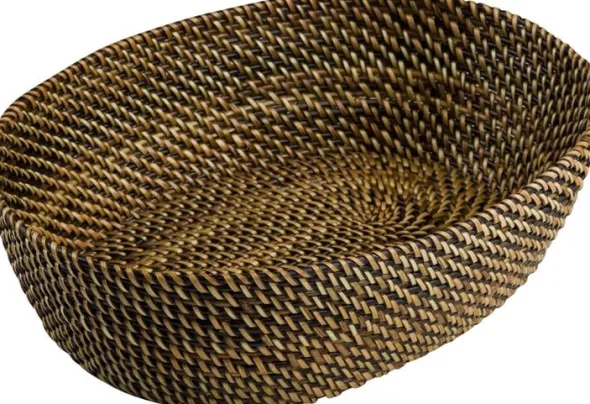 Brödkorg oval 20 x 15 cm Ljus/Mörk brun Nito flät
