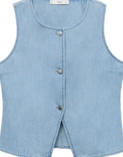 Buttoned denim gilet