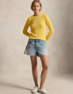 Cable-Knit Cotton Crewneck Sweater