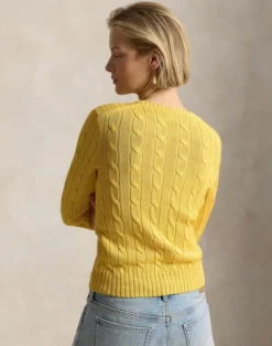 Cable-Knit Cotton Crewneck Sweater