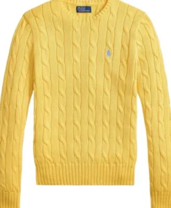 Cable-Knit Cotton Crewneck Sweater
