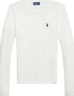 Cable-Knit Cotton Crewneck Sweater