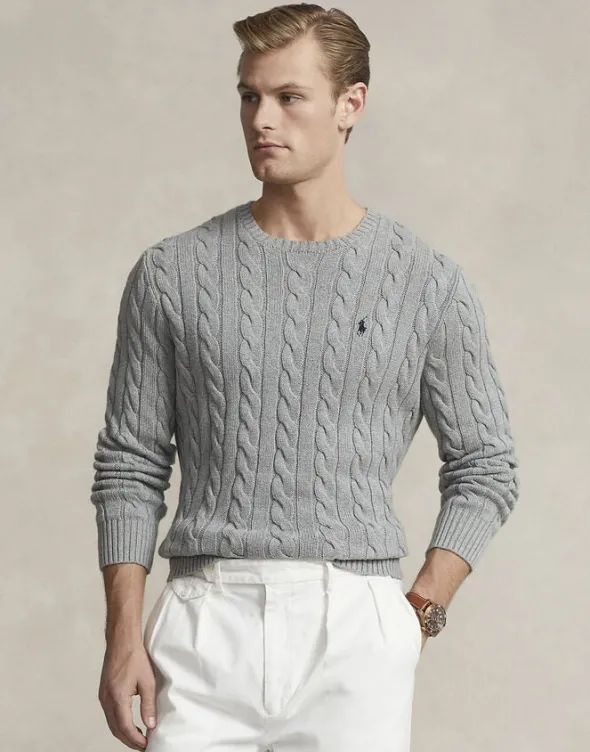 Cable-Knit Cotton Sweater