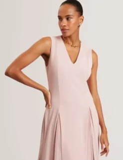 CARNELI Midi Dress With Pleat Detai