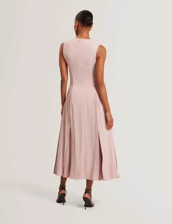 CARNELI Midi Dress With Pleat Detai