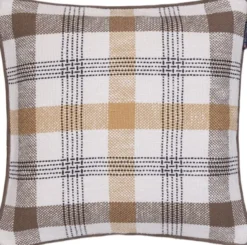 Checked Recycled Cotton Pillow Cover