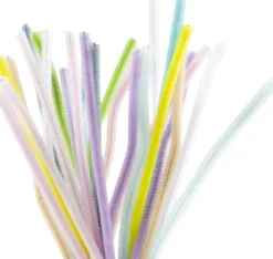 Chenille, L: 30 cm, tykkelse 6 mm, pastelfarver, 25stk.