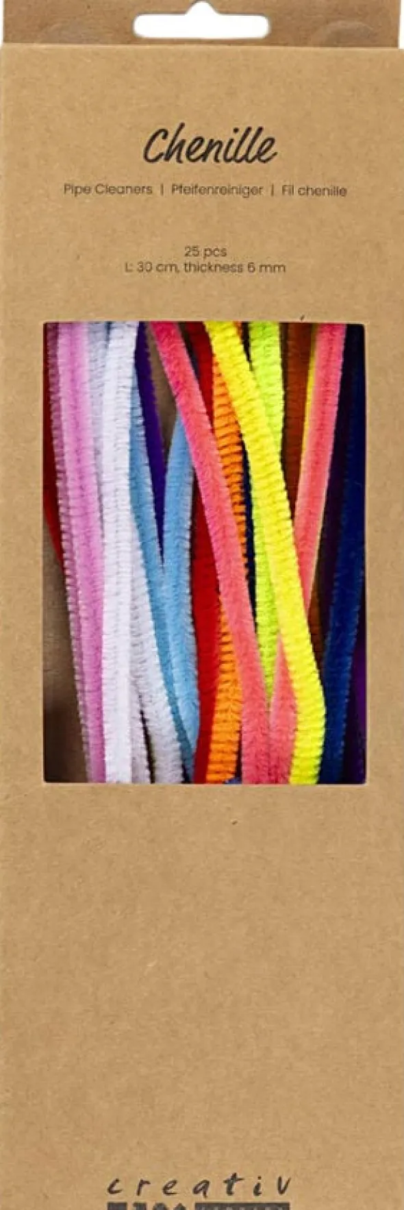 Chenille, L: 30 cm, tykkelse 6 mm, colorful, 25stk.