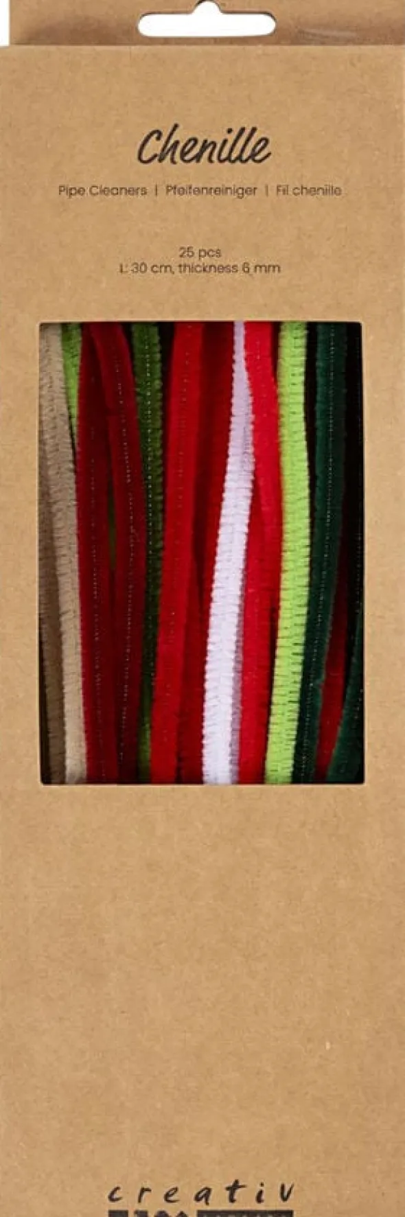 Chenille, L: 30 cm, tykkelse 6 mm, 25stk.