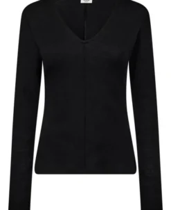 Cilla 16 V-halset bluse - 100% merino wool RWS