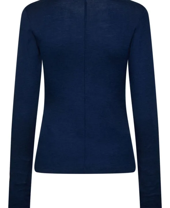 Cilla 16 V-halset bluse - 100% merino wool RWS