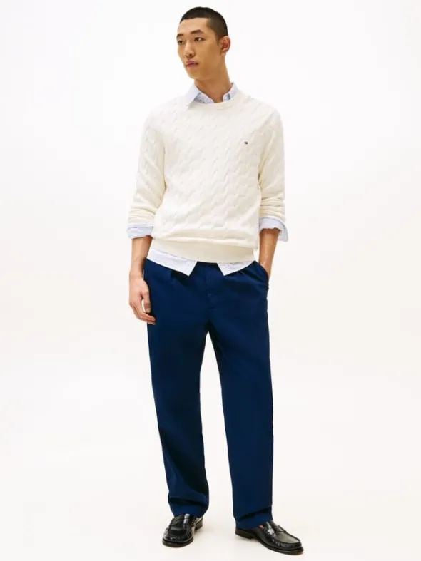 CLASSIC COTTON CABLE CREW NECK