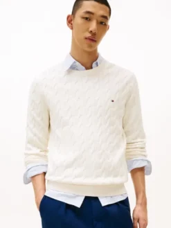 CLASSIC COTTON CABLE CREW NECK