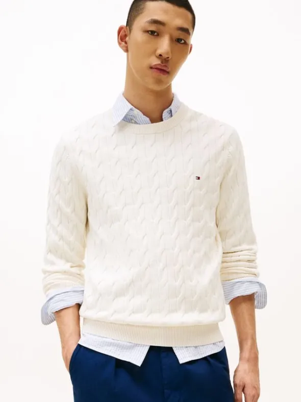 CLASSIC COTTON CABLE CREW NECK
