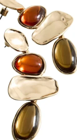 Combined long earrings