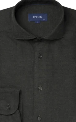 Contemporary Fit Dark Green Flannel Shirt