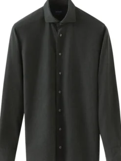 Contemporary Fit Dark Green Flannel Shirt