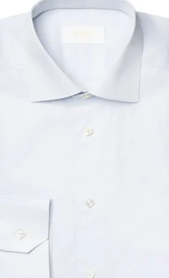 Contemporary Fit Light Blue Solid Elevated Twill Shirt