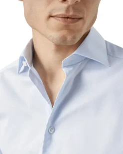 Contemporary Fit Light Blue Solid Elevated Twill Shirt