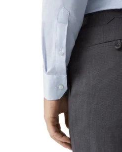Contemporary Fit Light Blue Solid Elevated Twill Shirt