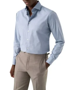 Contemporary Fit Micro Check Twill Shirt