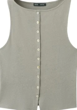 Cotton gilet with buttons