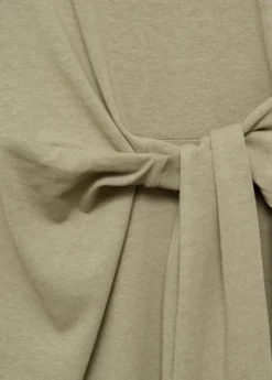 Cotton midi-dress with knot detail