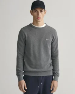 COTTON PIQUE C-NECK
